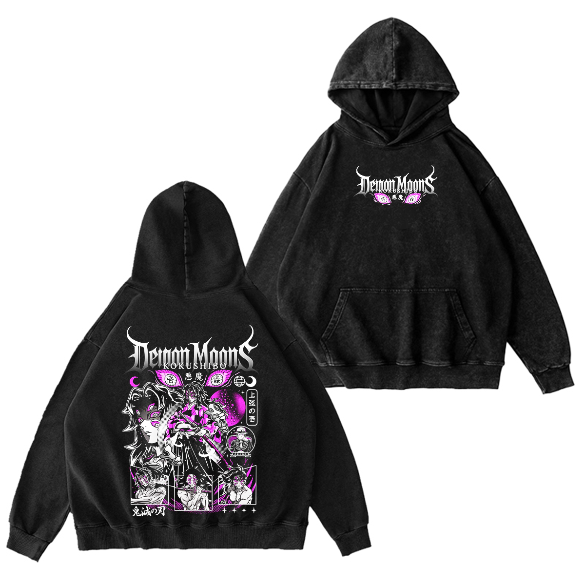 Playera Anime Serie Demon Slayer Vintage Washed T-shirt/Crewneck/Hoodie