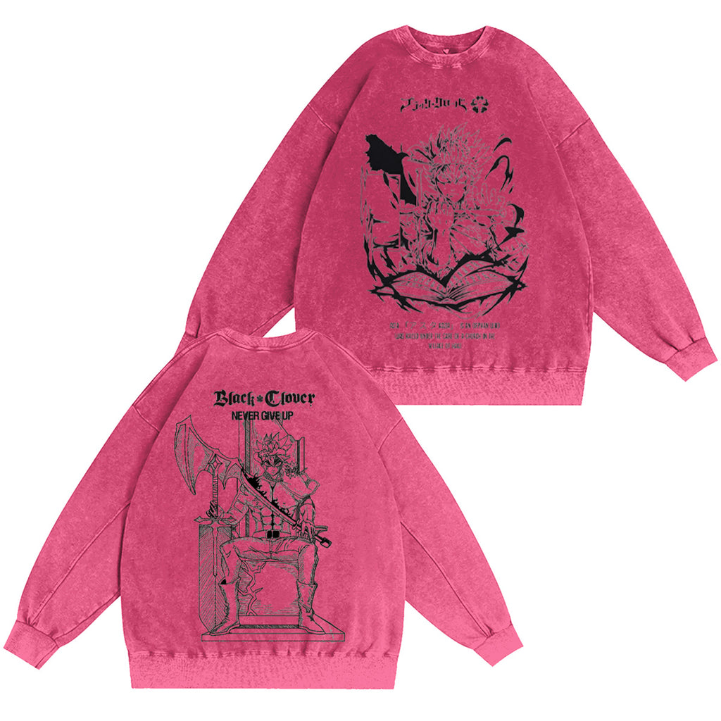 Asta x Black Bulls Black Clover Anime Washed T-shirt/Crewneck/Hoodie
