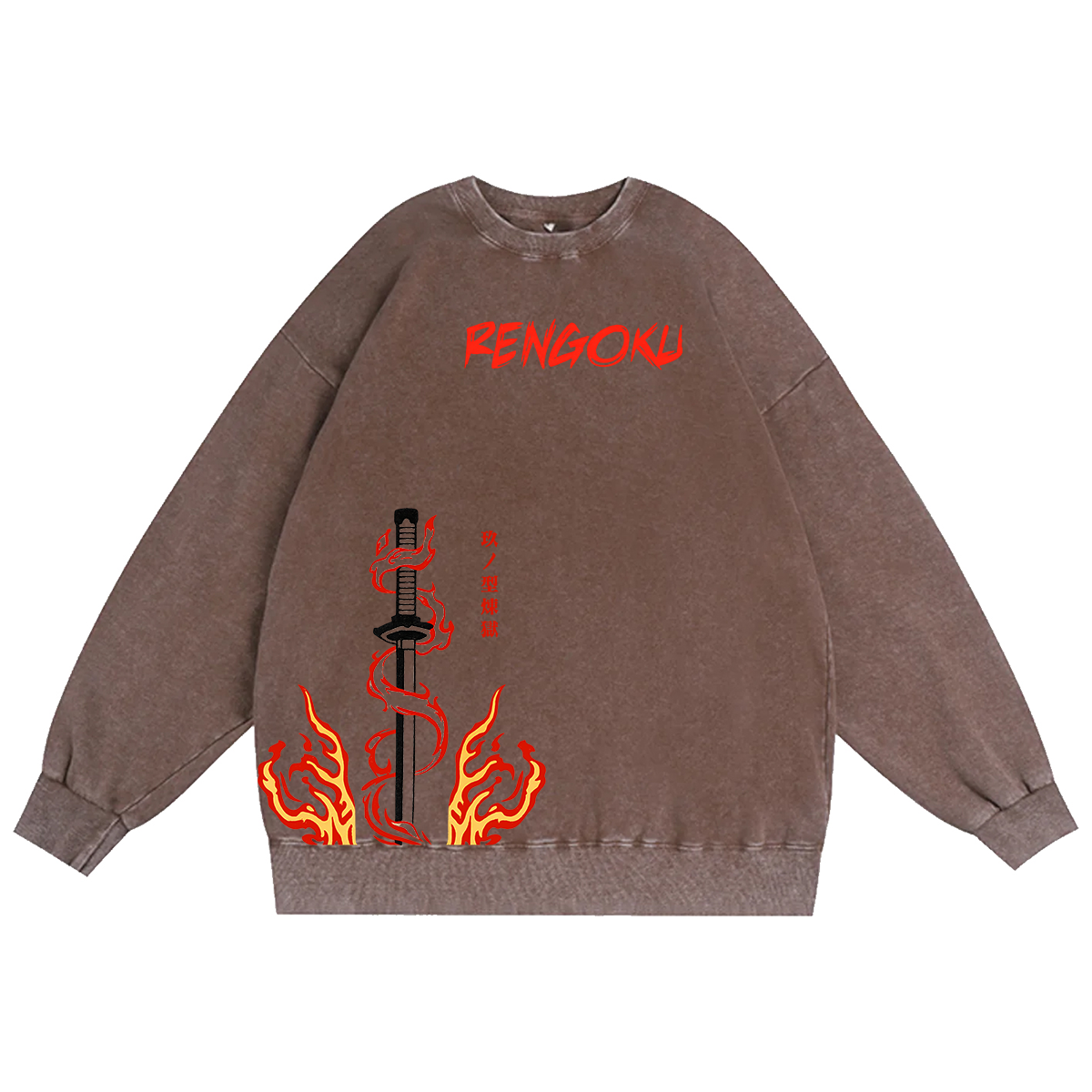Rengoku Demon Slayer Anime Unisex Washed T-Shirt