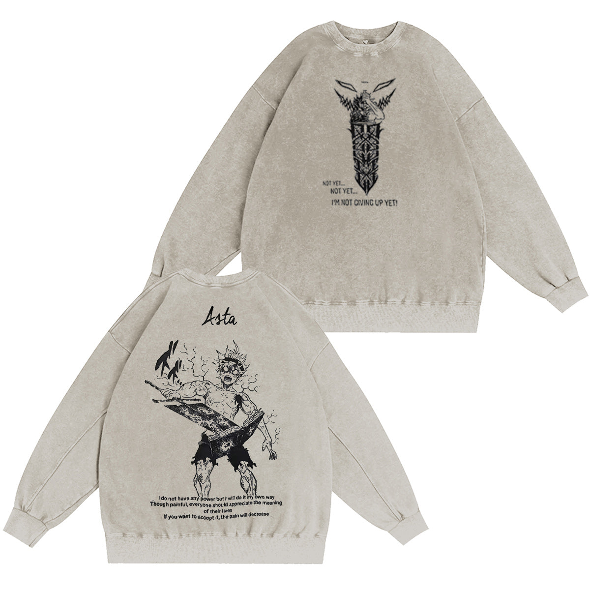 Asta Black Clover Washed T-shirt/Crewneck/Hoodie