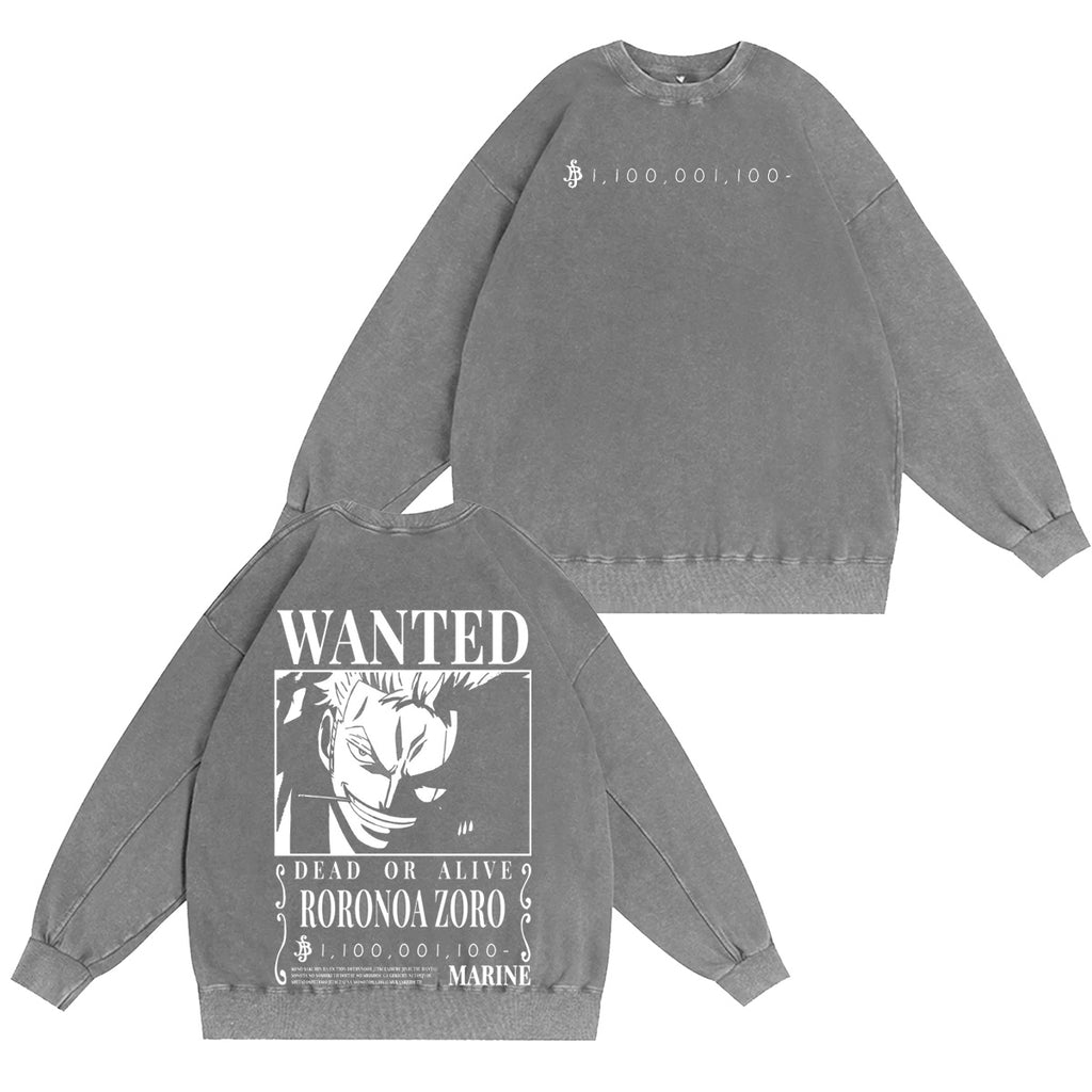 ONE PIECE :Roronoa Zoro Vintage washed T-shirt/Crewneck/Hoodie