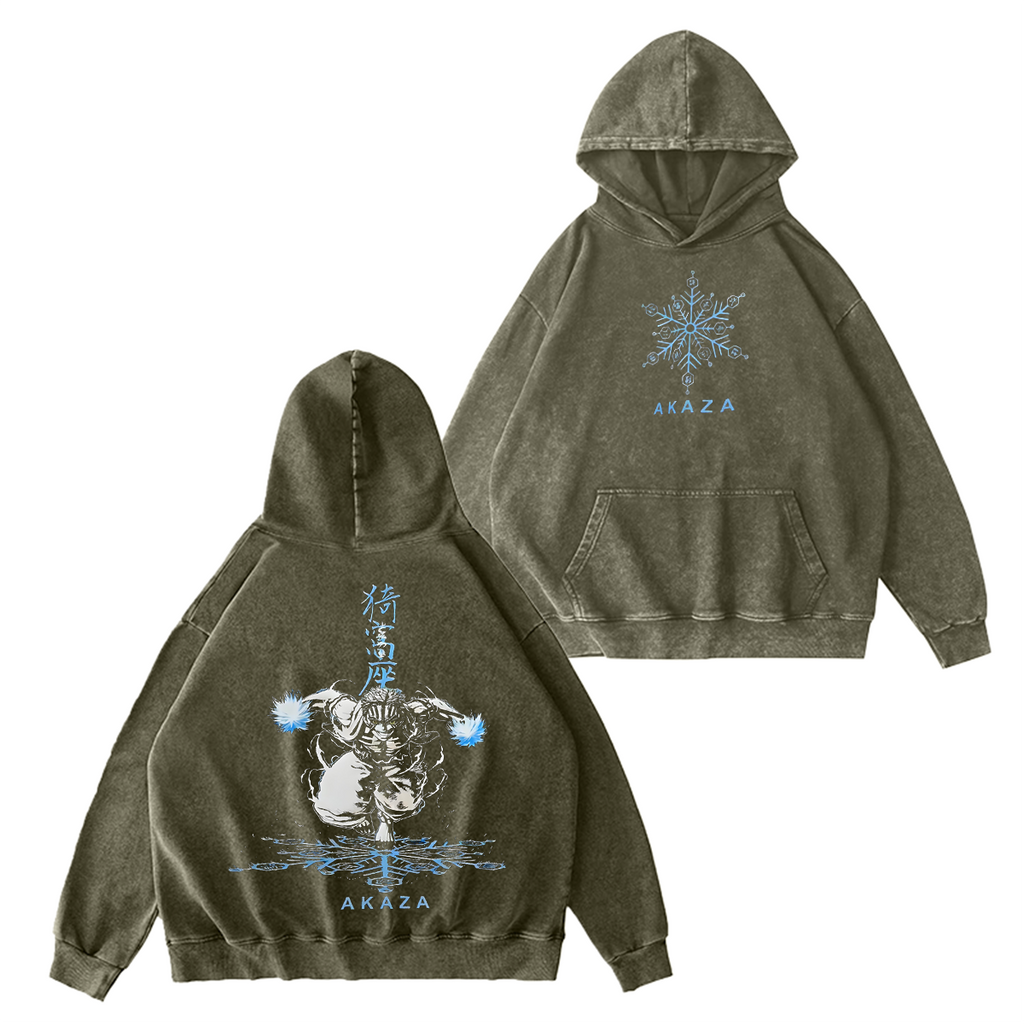 Akaza-Demon Slayer Vintage Washed T-shirt/Crewneck/Hoodie