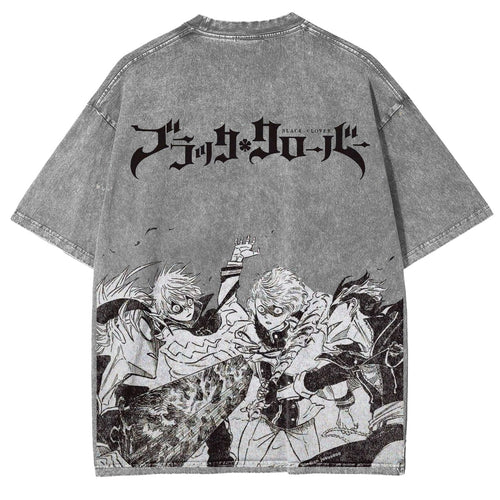 Black Clover Vintage Washed Oversize T-Shirt