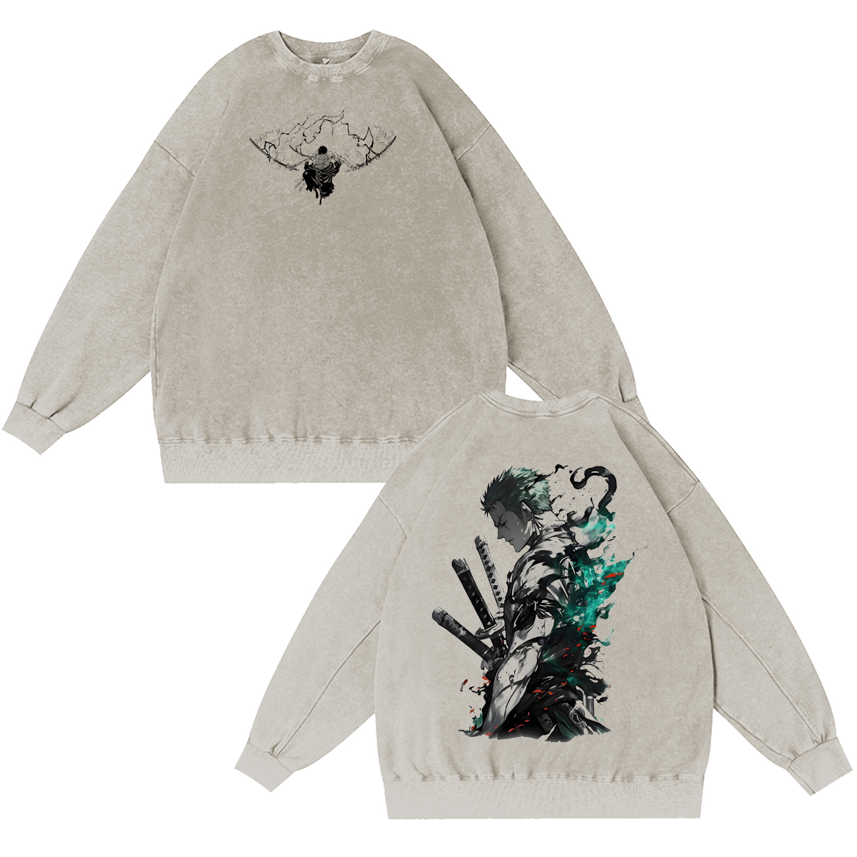 Roronoa Zoro One Piece Anime Vintage Washed T-shirt/Crewneck/Hoodie