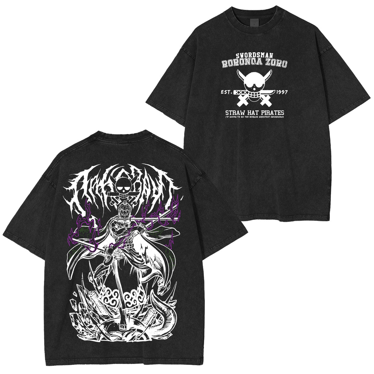 Roronoa Zoro One Piece Anime Unisex Washed T-Shirt/HOODIE