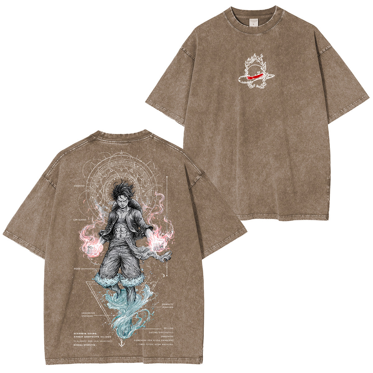 Luffy One Piece Unisex Washed T-Shirt