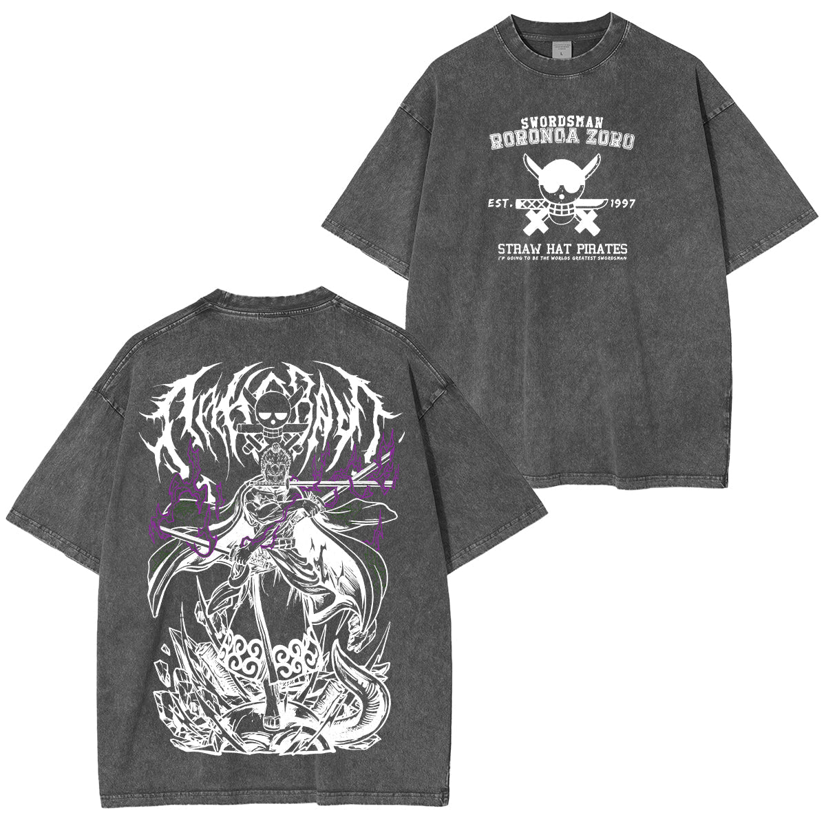 Roronoa Zoro One Piece Anime Unisex Washed T-Shirt/HOODIE