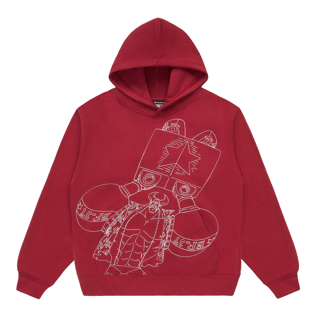 ONE PIECE FRANKY SINGLE LINE HOODIE (BURGUNDY) *PRE ORDER*