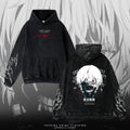 Tokyo Ghoul Print Vintage Washed Hooded Sweatshirt