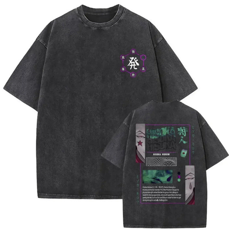 European Size Cotton Washed Vintage Anime Hunter X Hunter T Shirt