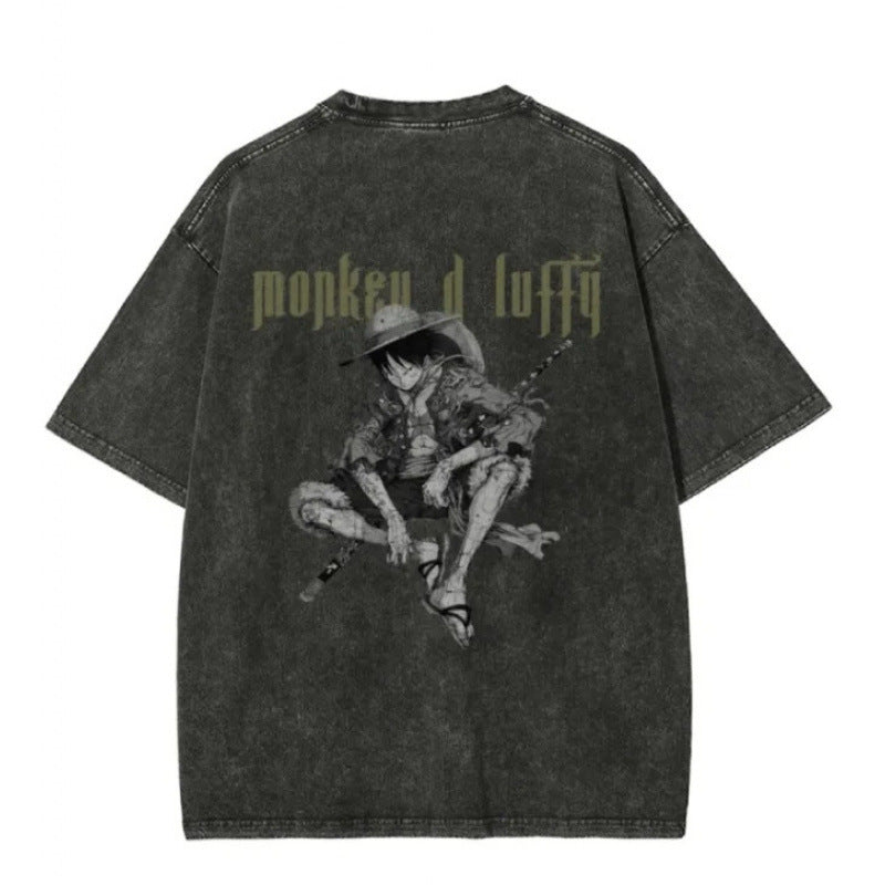 One Piece Vintage Black T-Shirt Men'S One-Pi