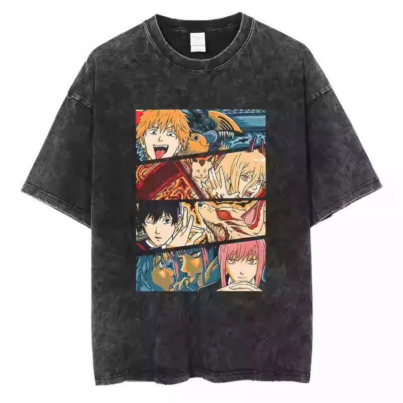 Anime Chainsaw Man T-Shirt Denji Power Makim