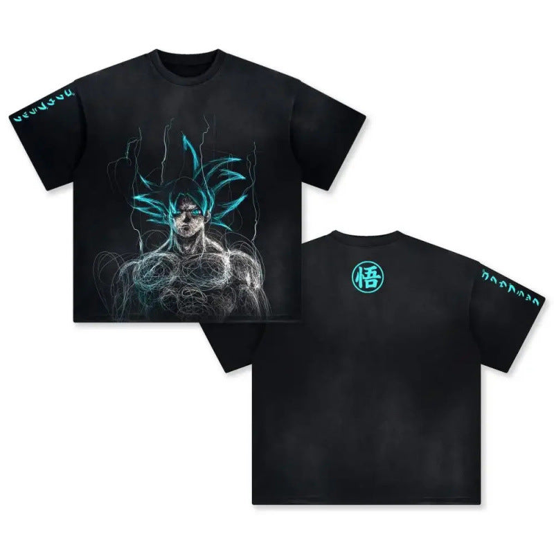 Ouma Pure Cotton Anime Dragon Ball Cosplay Washed T-Shirt Cot