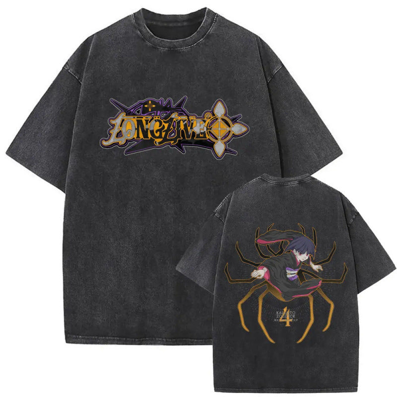 European Size Cotton Washed Vintage Anime Hunter X Hunter T Shirt