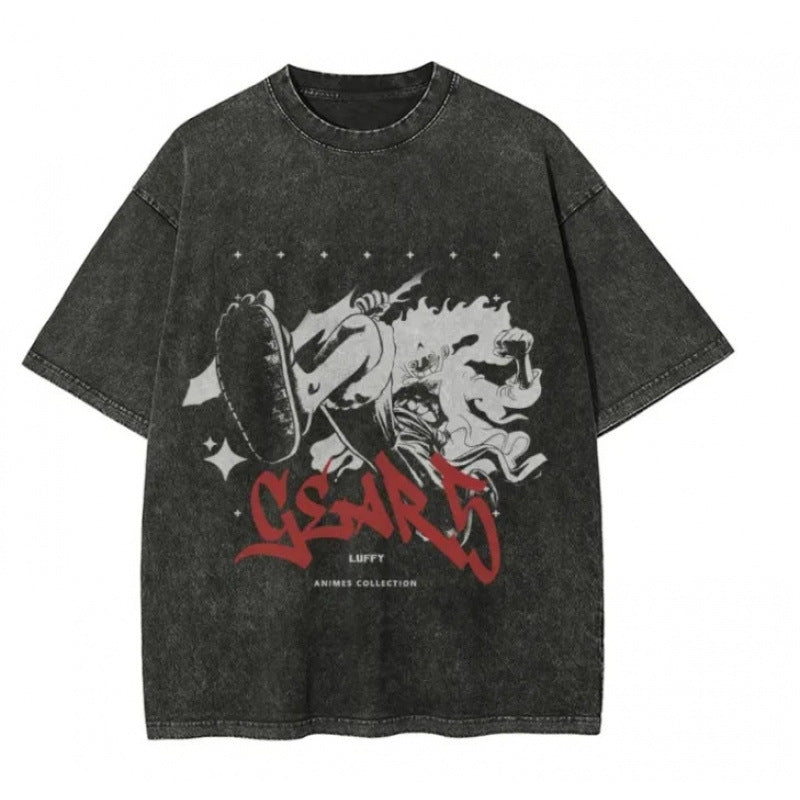 One Piece Vintage Black T-Shirt Men'S One-Pi