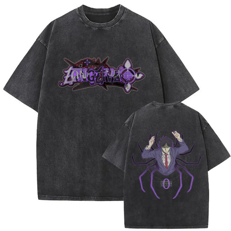 European Size Cotton Washed Vintage Anime Hunter X Hunter T Shirt