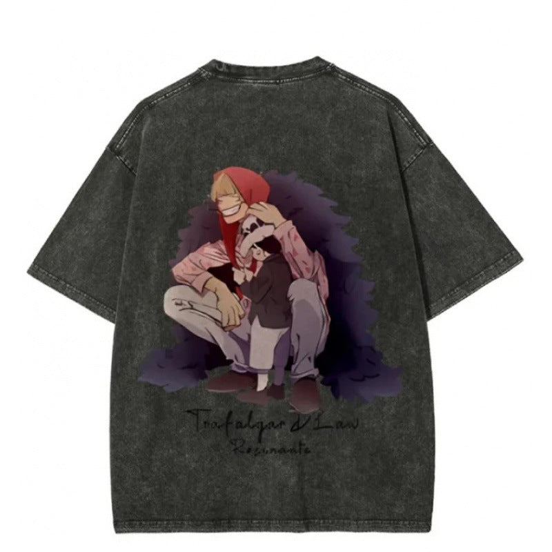 One Piece Vintage Black T-Shirt Men'S One-Pi