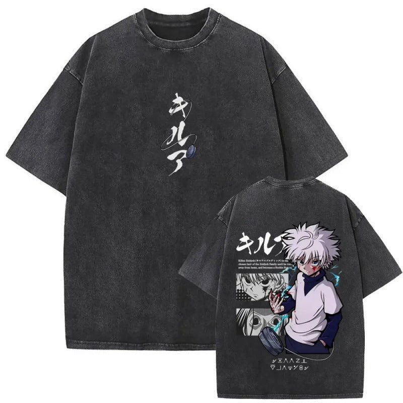 European Size Cotton Washed Vintage Anime Hunter X Hunter T Shirt