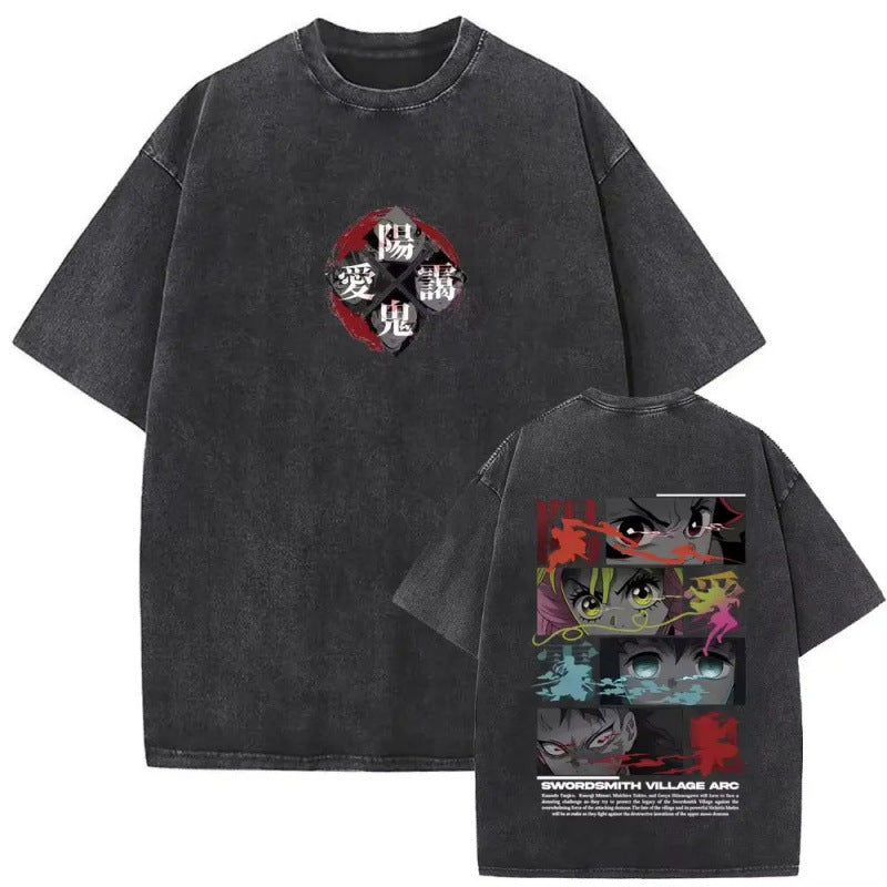 Harajuku Graphic Tee Anime Demon Slayer Vint