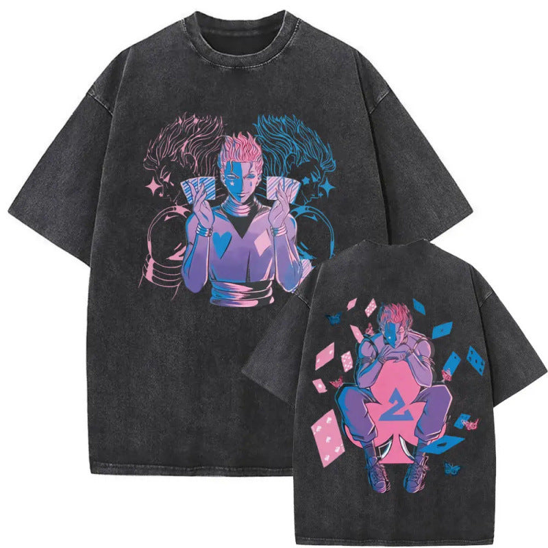 European Size Cotton Washed Vintage Anime Hunter X Hunter T Shirt