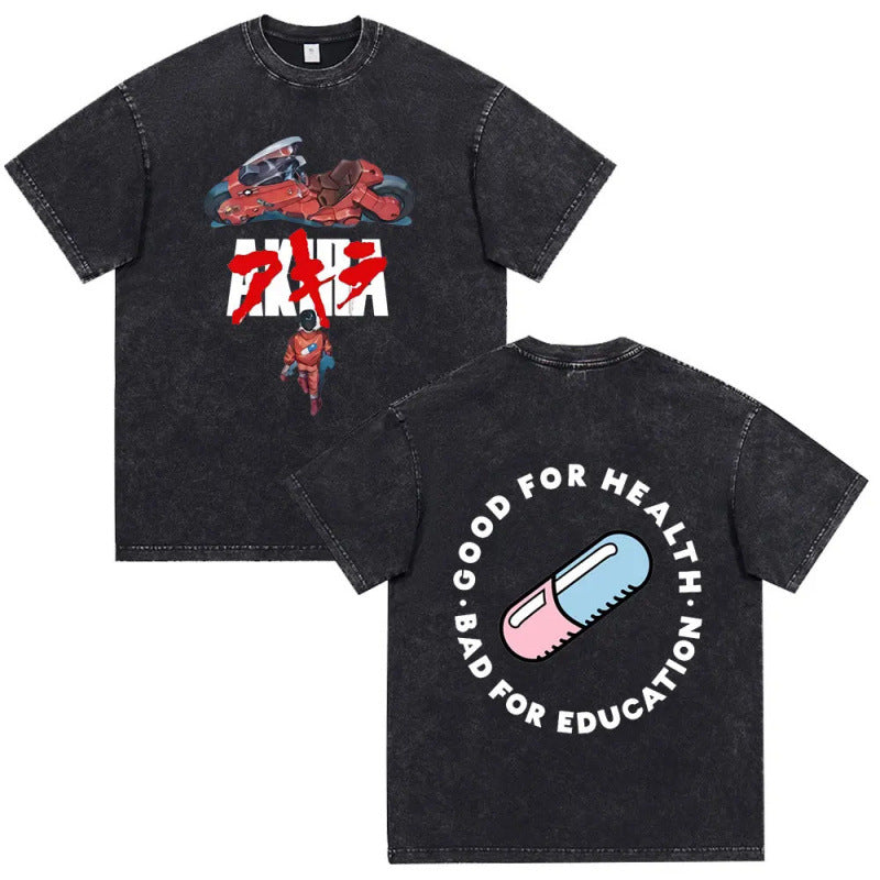 Anime Akira Vintage Washed T Shirt Movie Sci