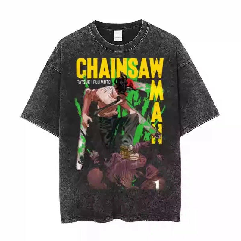 Anime Chainsaw Man T-Shirt Denji Power Makim