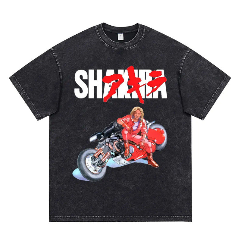 Anime Akira Vintage Washed T Shirt Movie Sci