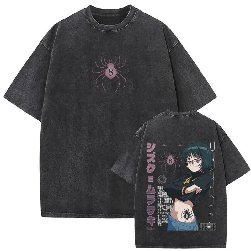 European Size Cotton Washed Vintage Anime Hunter X Hunter T Shirt