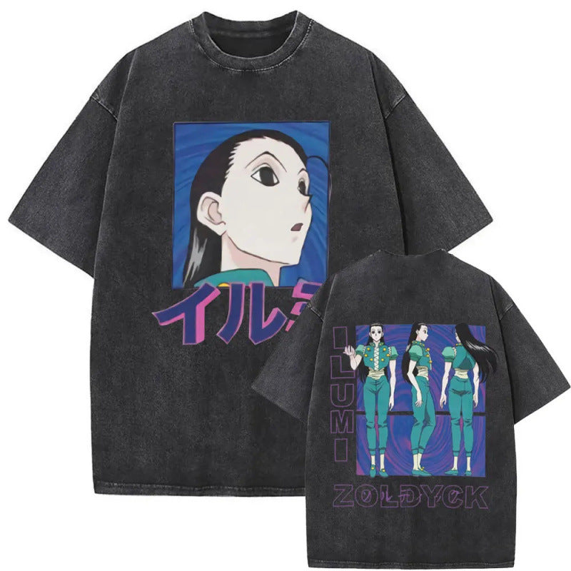 European Size Cotton Washed Vintage Anime Hunter X Hunter T Shirt