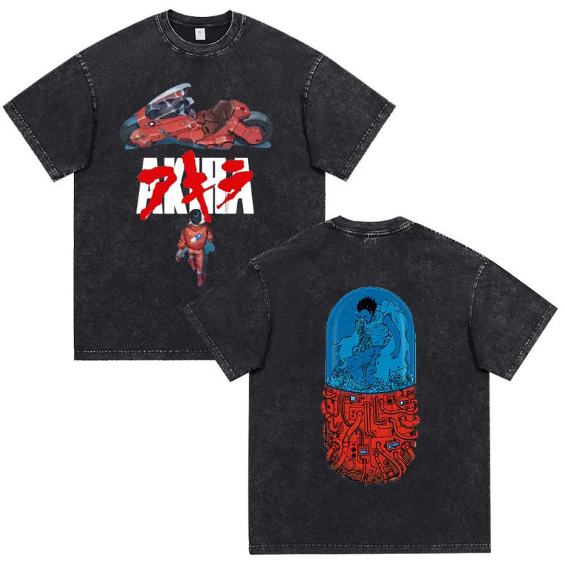 Anime Akira Vintage Washed T Shirt Movie Sci