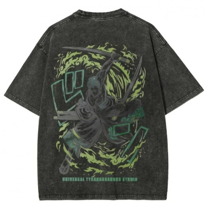 One Piece Vintage Black T-Shirt Men'S One-Pi