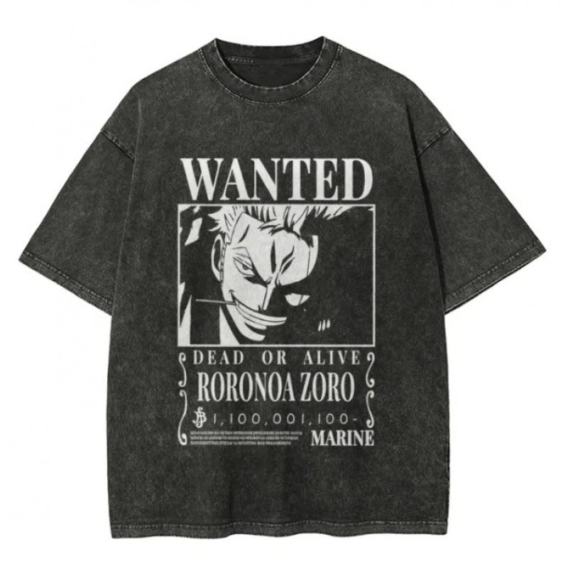 One Piece Vintage Black T-Shirt Men'S One-Pi