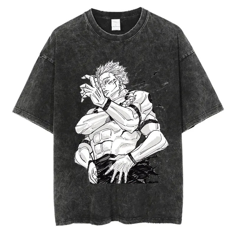 European Size Cotton Anime Jujutsu Kaisen Gojo Satoru T Shirts Wa