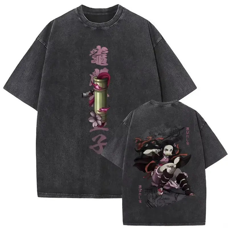 Harajuku Graphic Tee Anime Demon Slayer Vint
