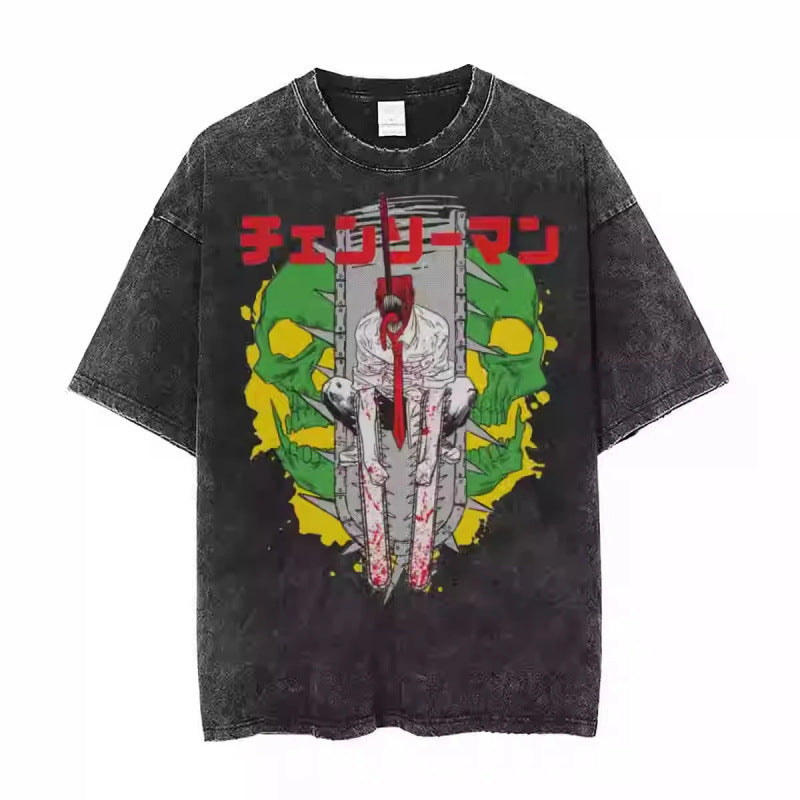 Anime Chainsaw Man T-Shirt Denji Power Makim