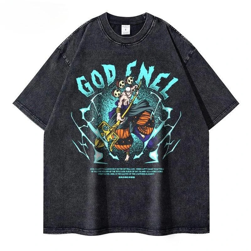 Ouma Pure Cotton One Piece Anime Men'S T Shirts Vintage Washe