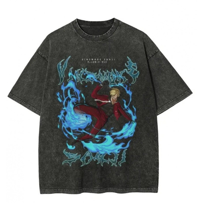 One Piece Vintage Black T-Shirt Men'S One-Pi