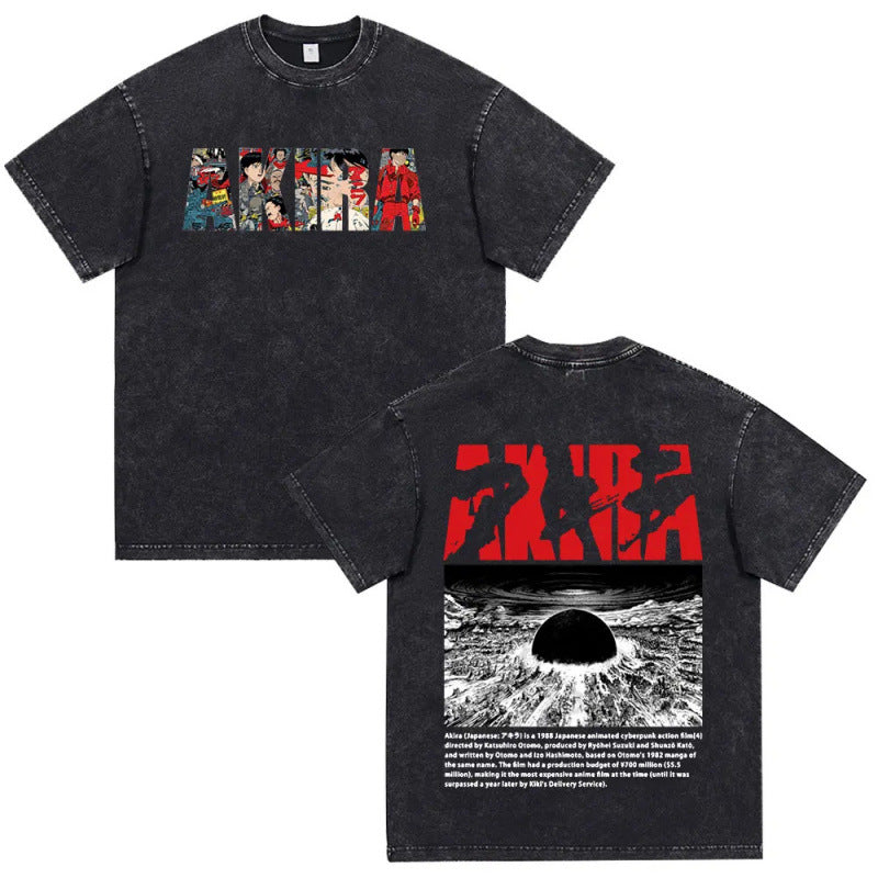 Anime Akira Vintage Washed T Shirt Movie Sci