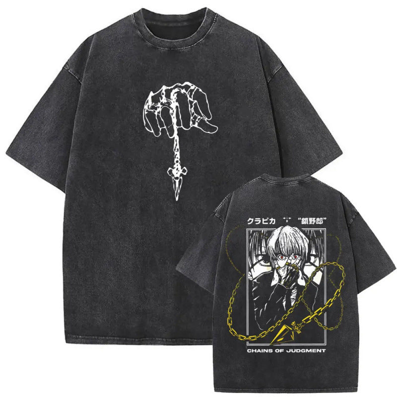 European Size Cotton Washed Vintage Anime Hunter X Hunter T Shirt