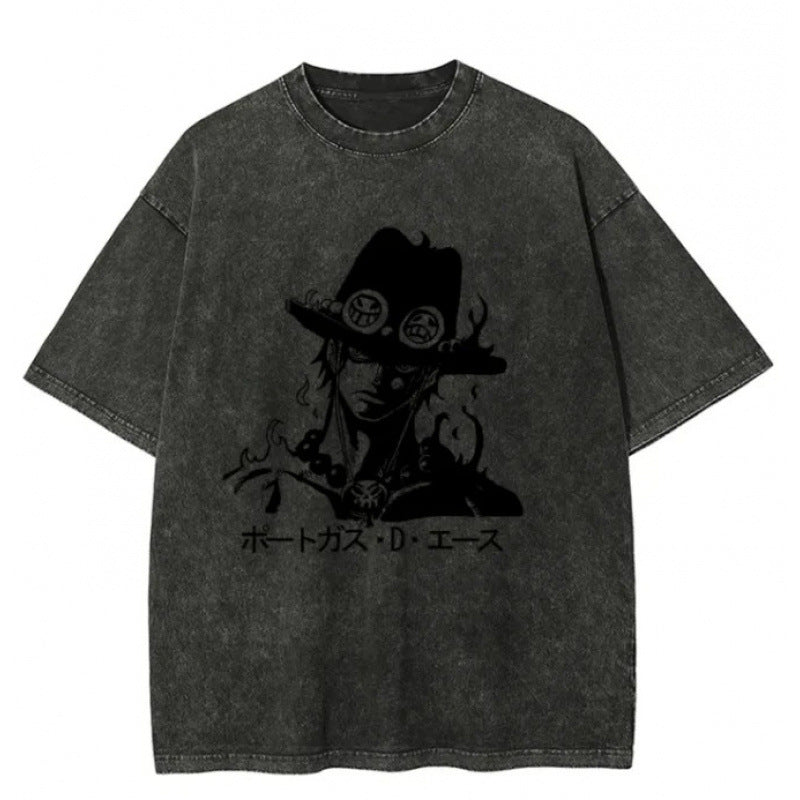One Piece Vintage Black T-Shirt Men'S One-Pi