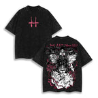 European Size Cotton Jujutsu Kaisen Acid Washed T-Shirt Vintage O