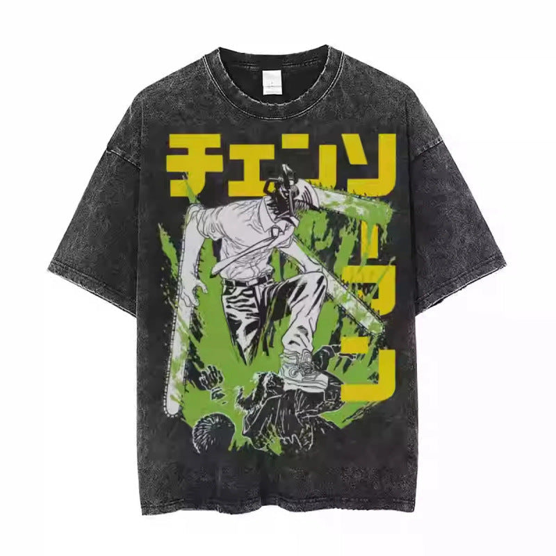 Anime Chainsaw Man T-Shirt Denji Power Makim