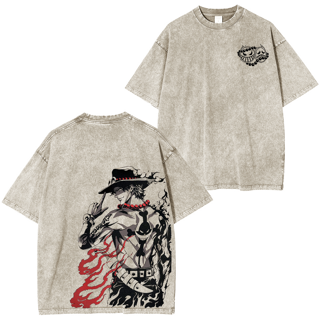 Fire Fist Ace on your fit - Portgas D Ace,One Piece Anime Unisex Washed T-Shirt