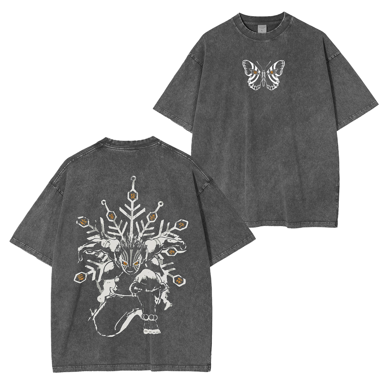 Upper Moon Three,Demon Slayer Anime Unisex Washed T-Shirt
