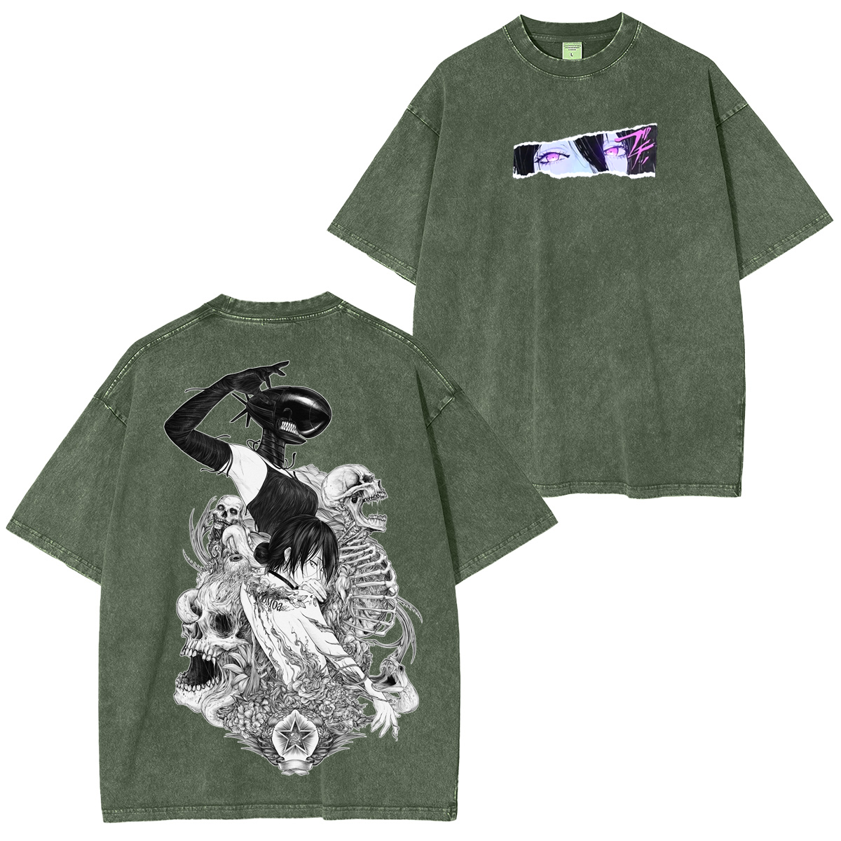 Chainsaw Man Reze Anime Unsiex Washed T-Shirt