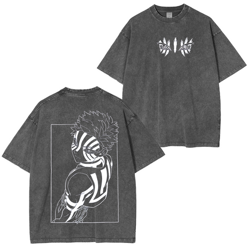 Akaza Limited TeeUpper Moon 3 Anime Unsiex Washed T-Shirt
