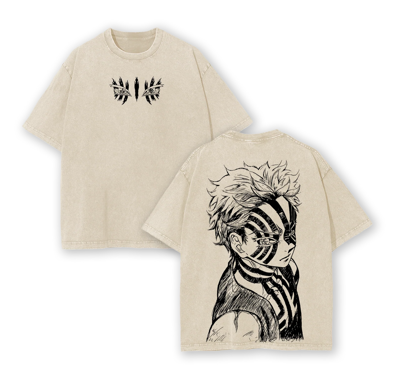 Akaza,Demon Slayer Anime Unisex Washed T-Shirt