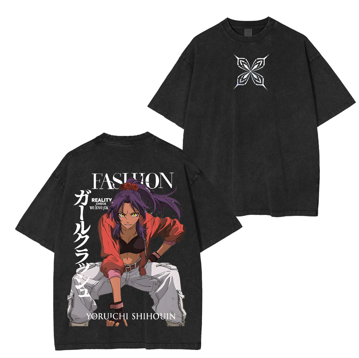 Yoruichi Vintage ,Bleach Anime Unsiex Washed T-Shirt