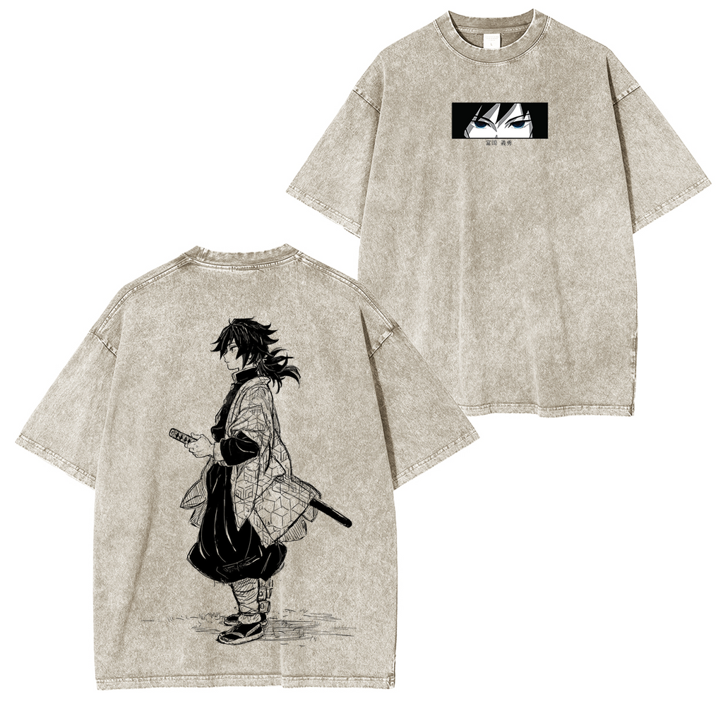 Giyu Tomioka,Demon Slayer Anime Unisex Washed T-Shirt
