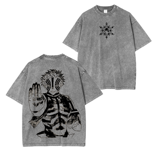 Akaza,Demon Slayer Anime Unisex Washed T-Shirt